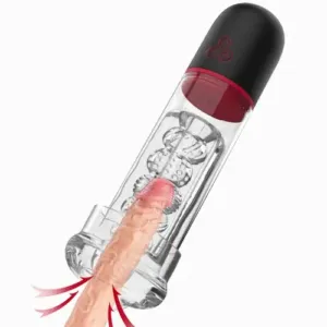2 in 1 Automatic Enlargement Extender Penis Pump Vacuum Vibrating Sucking Male Masturbation Cup