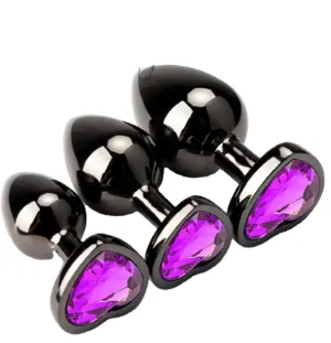 3pc Graphite Black color Egg Heads Stainless Steel Anal