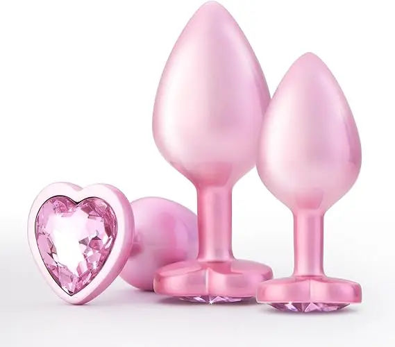 RoseGold Matt Egg-shaped with a Pink Heart base Anal Plug