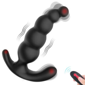 9 Vibration Long Beads Remote Control Powerful Anal Plug