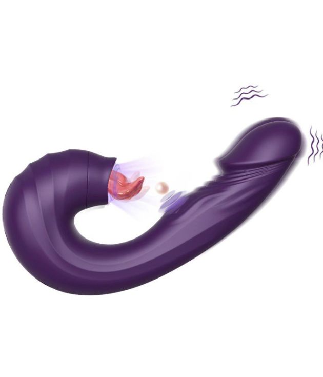 3 IN 1 Dual head Sucking Vacuum Clitoris Stimulator G Spot Vibrator