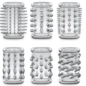 6 Pack/SET Reusable Enlargement Improves Endurance and Sensitivity Penis Sleeves