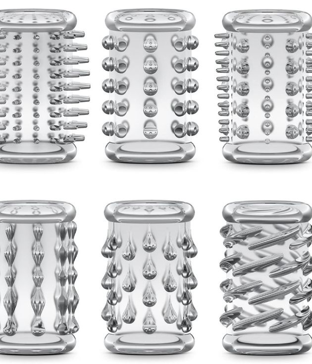 6 Pack/SET Reusable Enlargement Improves Endurance and Sensitivity Penis Sleeves