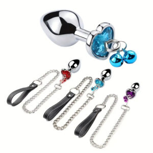 3PCs Metal Double Bells Jewel Anal Plug Set Adult Toy