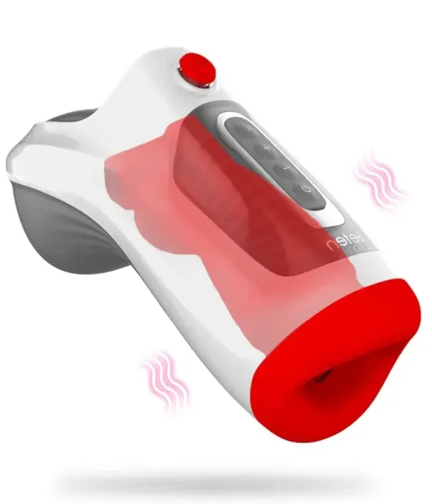 7 Vibration 3 Sucking Modes Heating Deep Throat Air Flow Oral Masturbation Cup