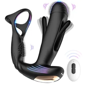 10 vibrations and 10 flapping motions Prostate Massager with Delay Ejaculation Ring