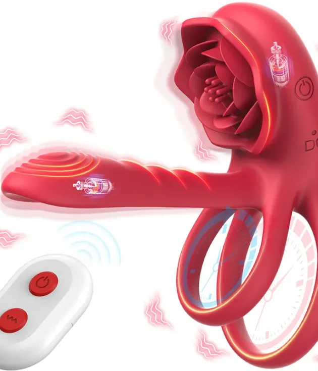 9 Frequency Dual Motor Vibration Delayed Ejaculation Enlarged Erection Penis Ring Vibrator