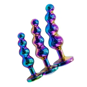 4-Ball Rainbow Colorful Metal G-spot Anal Beads