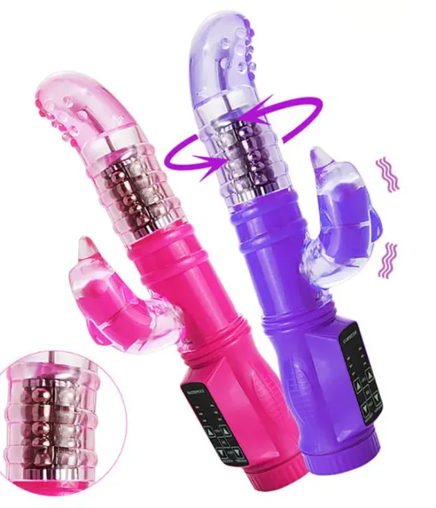 Dolphin Female 12 vibrating Grainy Head G-Spot Beaded Rotating Vibrator