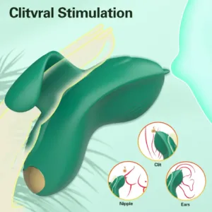 9 Vibration Silicone Finger With Tongue Clitoral Vibrator