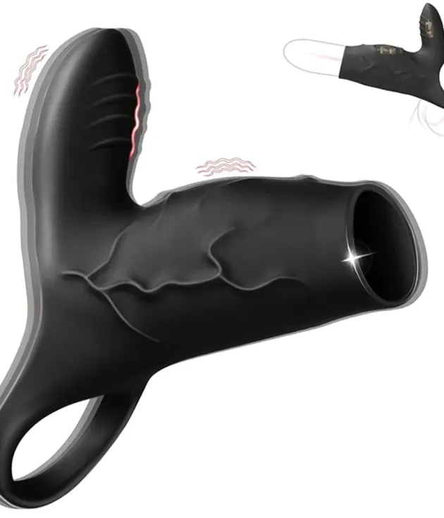 10 Vibrating Cock Ring Extender With G Spot Clitoral Stimulator Penis Ring Vibrator