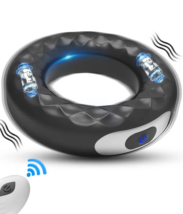 Vibrating Penis Delay Ejaculation Erection Scrotum Stimulator Cock Ring