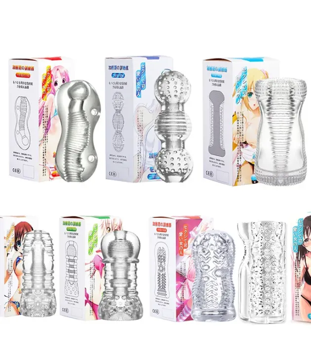 Transparent Vaginal Pussy Penis Enlargement Exerciser Male Masturbator Realistic Cup
