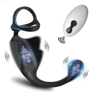 10 Thrusting Remote Control Vibrating Cock Ring Anal Vibrator Prostate Massager