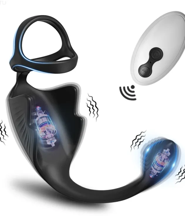 10 Thrusting Remote Control Vibrating Cock Ring Anal Vibrator Prostate Massager