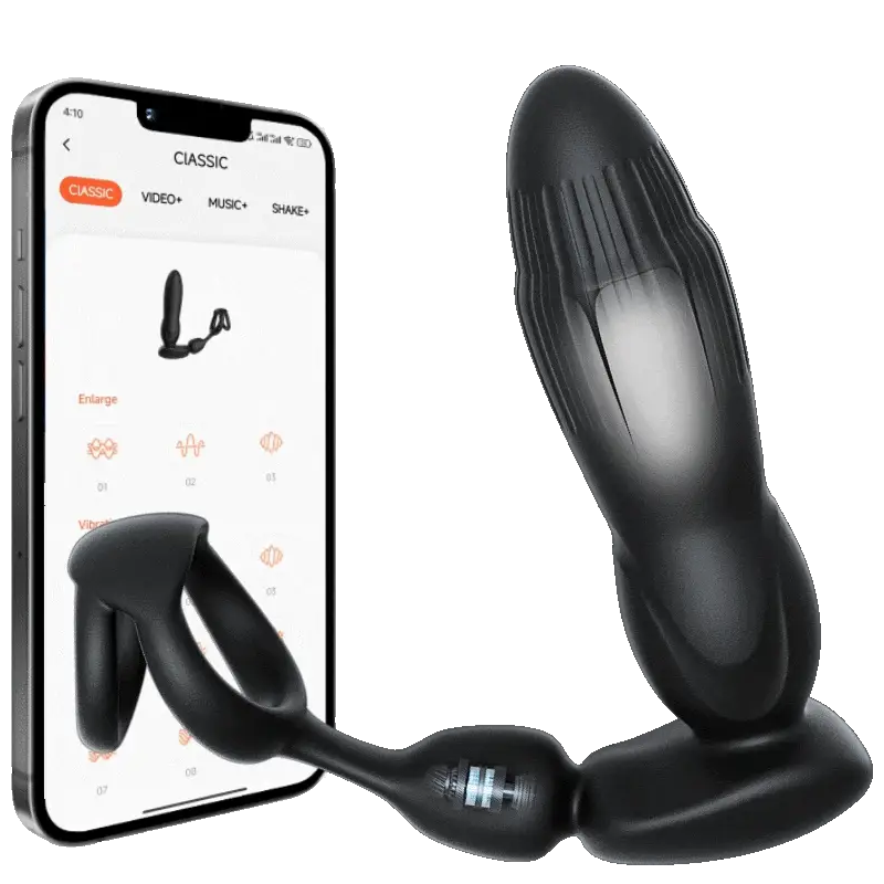 9 Vibration 3 Thrusting Expanding Modes Dual Cock RIngs Prostate Massager