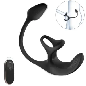 Spherical Vibrating Anal Plug with Penis Rings