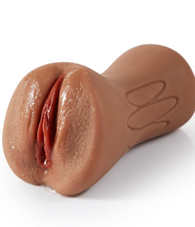 6.1 Inch Bronzed Skin Realistic Clitoris Soft Pocket Pussy Stroker