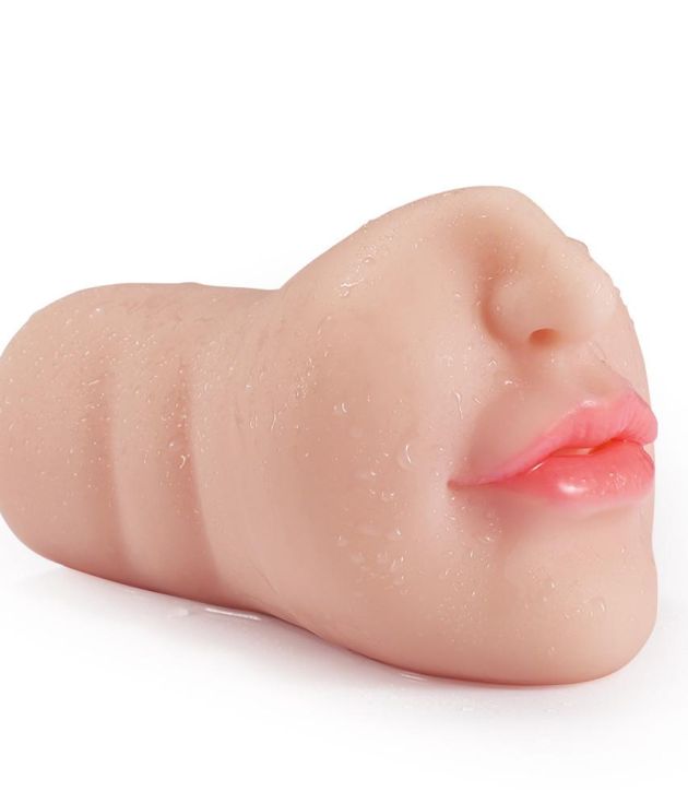 6.29 INCH White Skin Red Lip Deep Throat Stroker