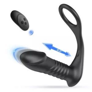 10 Vibrating 3 Thrusting Remote Control Anal Vibrator