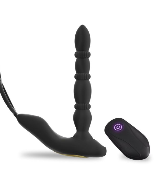 4-Section Telescoping 10 Vibration Remote Control Prostate Massager