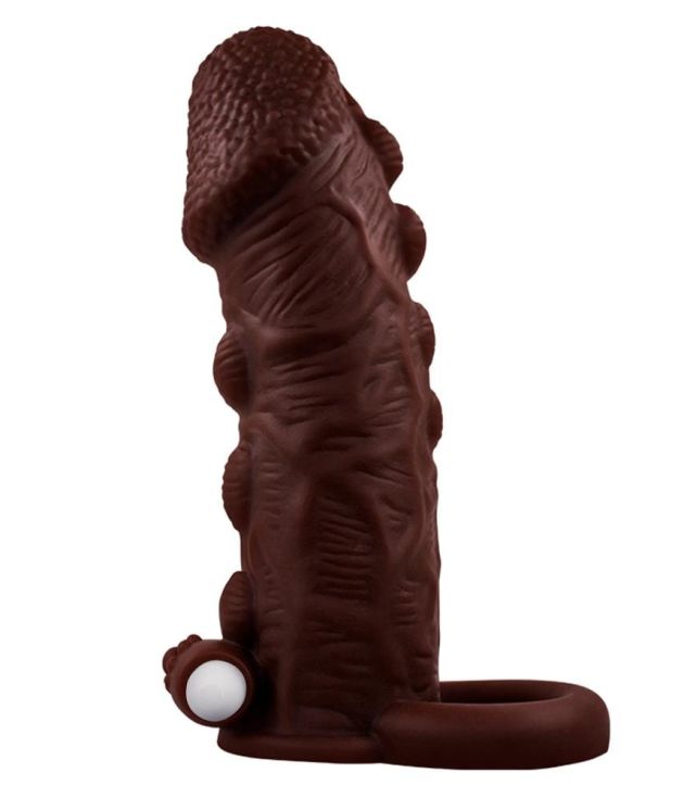 5.7 Inch 10 Vibrations Rough Glans Bumps Hollow Penis Sleeve