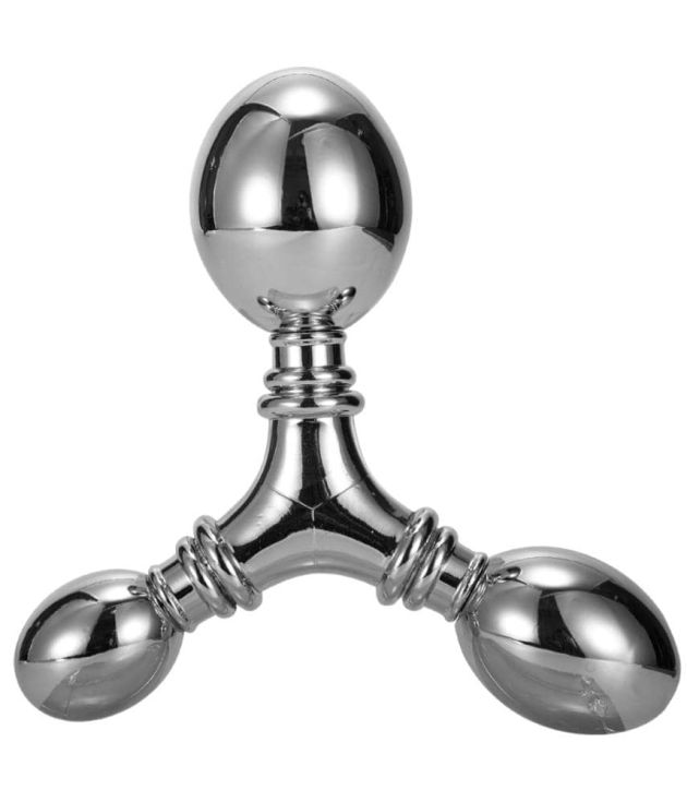 Three-Head Removable Metal Trinity Anal Plug Set