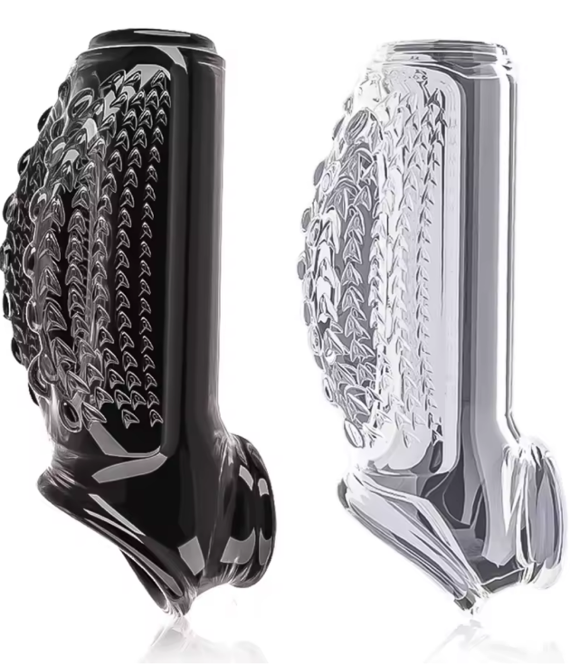 Male 2 Type TPE Reusable Dragon Scales With Throns Stretcher Extender Enlargement Penis Sleeve