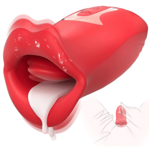 10 Biting 10 Vibrating Modes Stimulate Red Lips Licking Vibrator