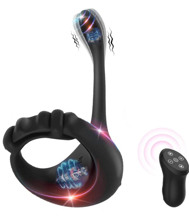 Dual Stimulation Remote Control 10 Vibrating Cock Ring With Bullet