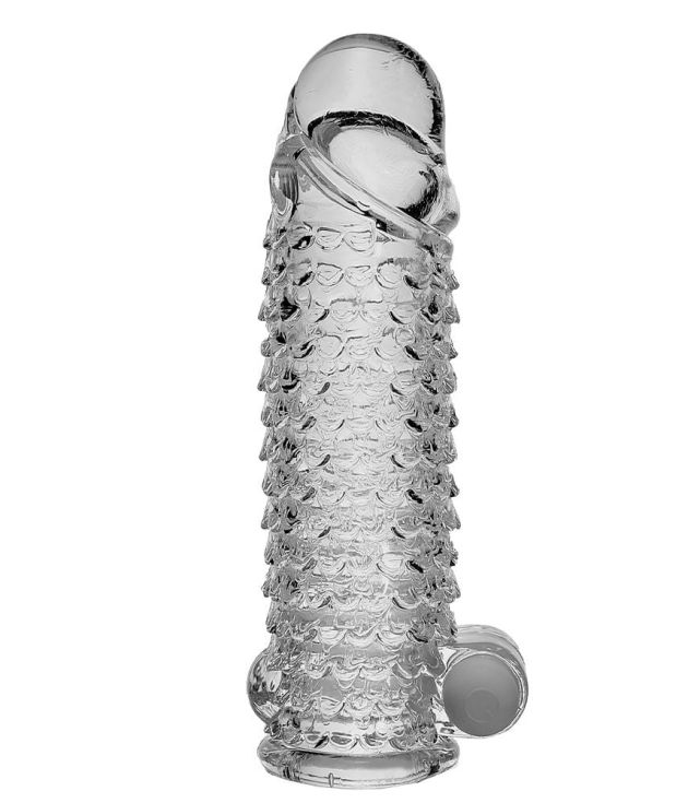 5.5 INCH Transparent Thicken Lengthen Vibrating Penis Sleeve