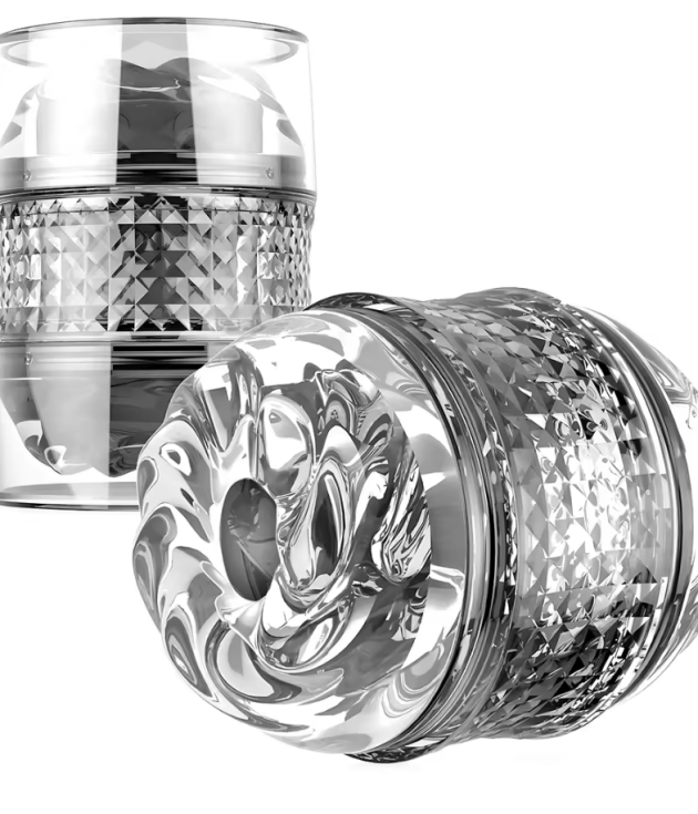 Double headed transparent Realistic Vagina Real Pussy Blowjob Masturbators Cup