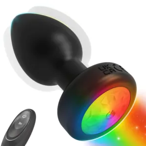 7 Colors Remote Control Vibrating With Flashing Light Base Anal Plug