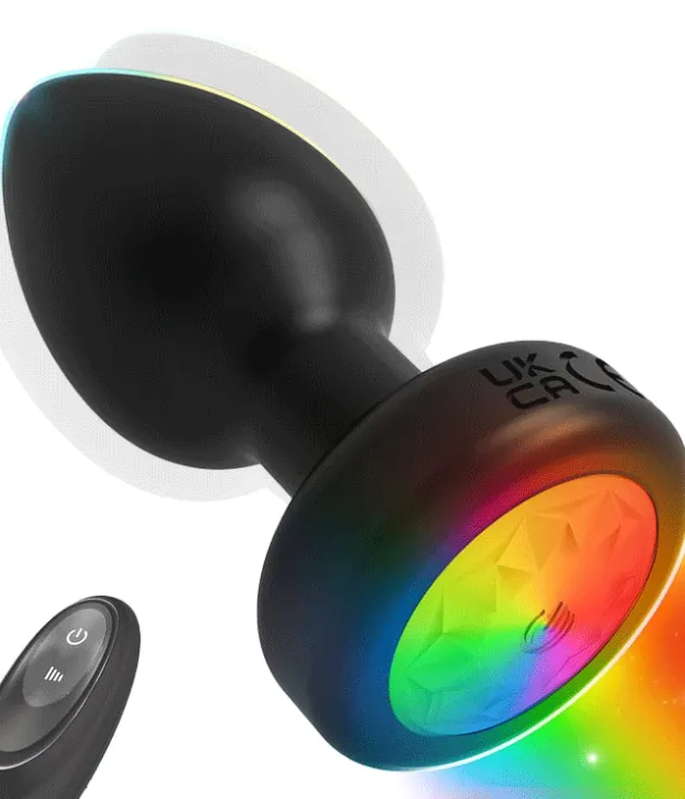 7 Colors Remote Control Vibrating With Flashing Light Base Anal Plug