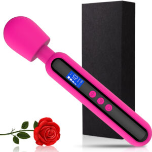 10 Frequency Vibration 4 Speed Female Wand LED Display Vibrator For Adult