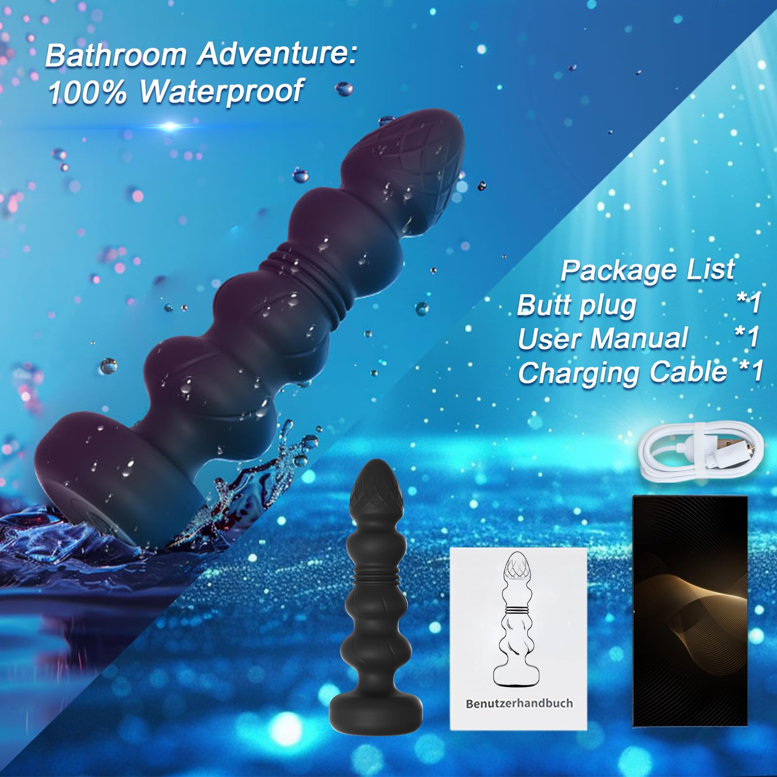 2 In1 10 Thrusting Vibrating Male Prostate Massager Anal Butt Plug For Adult - Image 6