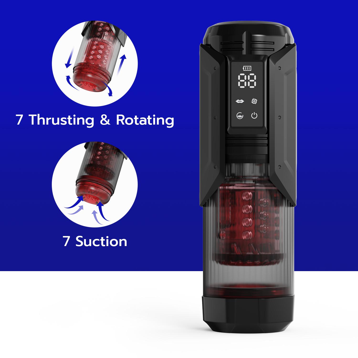 7 Sucking Thrusting Rotating App Controlled Waterproof Telescopic Automatic Male Stroker For Adult