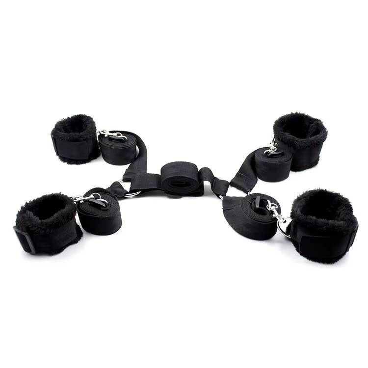 Plush Bed Straps Handcuffs Leg Splitting Adjustable Adult Bondage 2