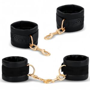 SM Sexy Leather Sponge Handcuffs, Universal for Hands and Feet, Adult Bondage Toy