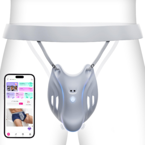 9 Vibrating Wearable Penis Training Vibrator AI Smart APP Control Stroker Masturbator For Adult