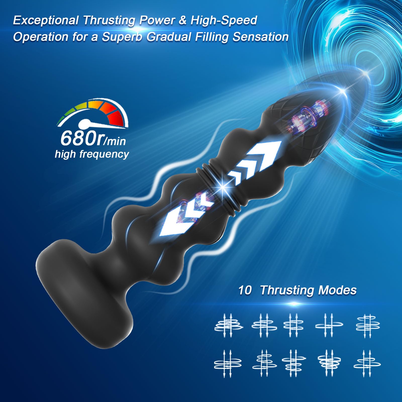 2 In1 10 Thrusting Vibrating Male Prostate Massager Anal Butt Plug For Adult - Image 3