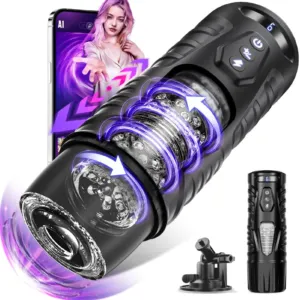 7 Thrusting Rotating Automatic LCD Display Stroker APP Control Hands-Free Masturbator For Adult