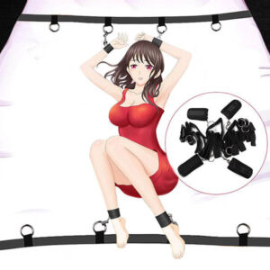 SM Multi-Loop Restraint Strap, Zigzag Design with Hand and Foot Cuffs, Adult Toy
