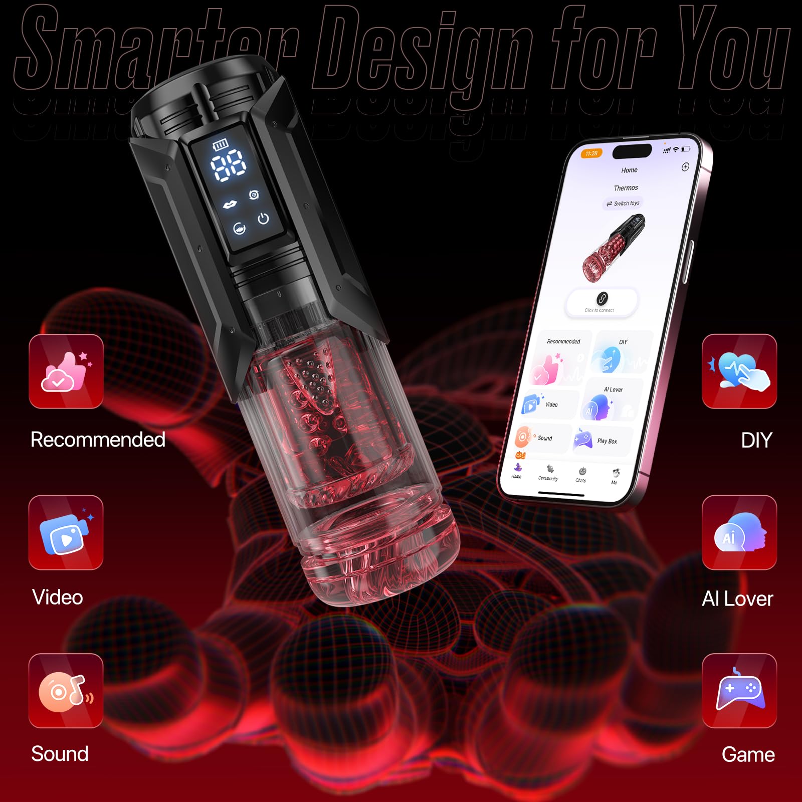 7 Sucking Thrusting Rotating App Controlled Waterproof Telescopic Automatic Male Stroker For Adult - Image 2