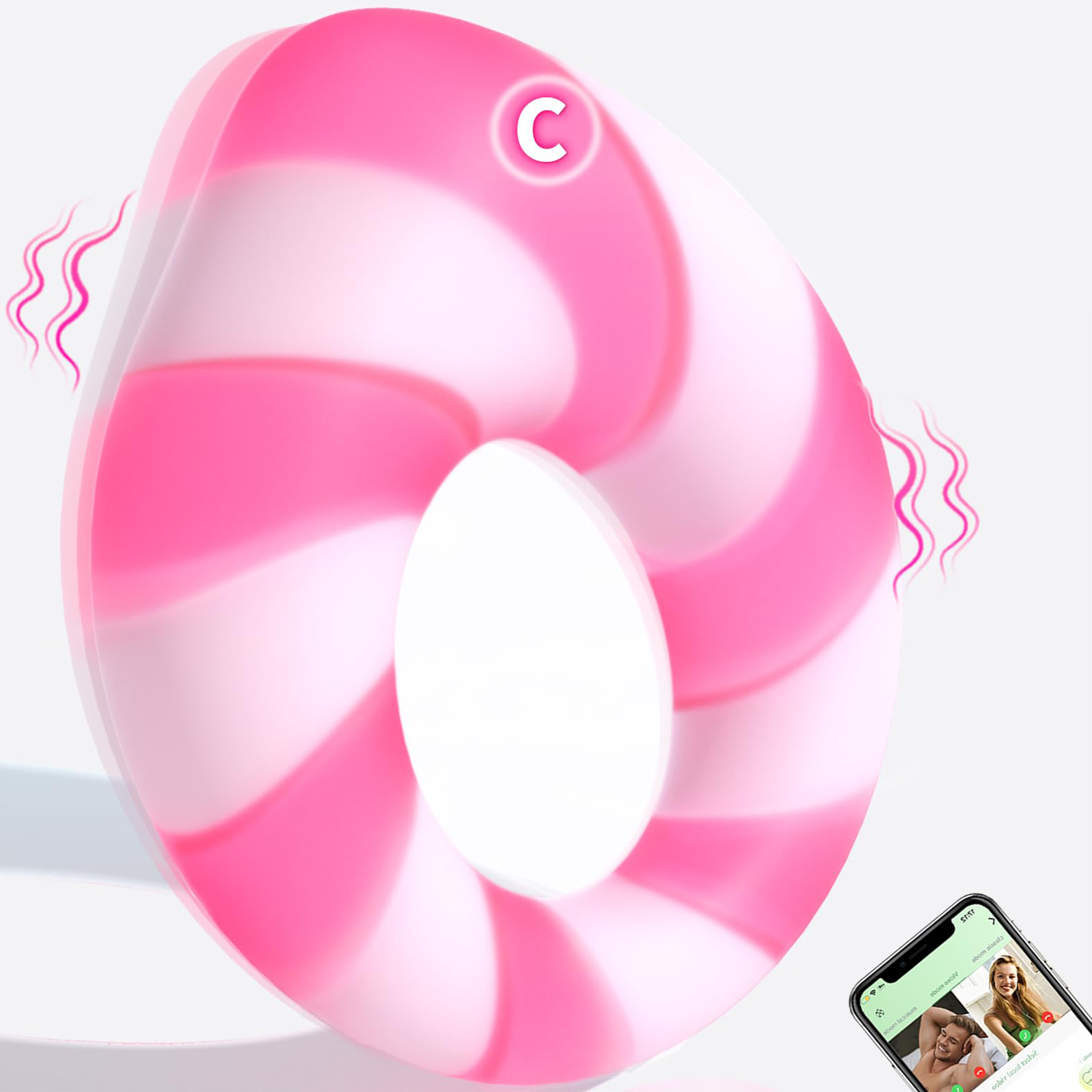Silicone Soft Clitoral Stimulator APP Controlled Vibrating Cock Rings Vibrator For Adult