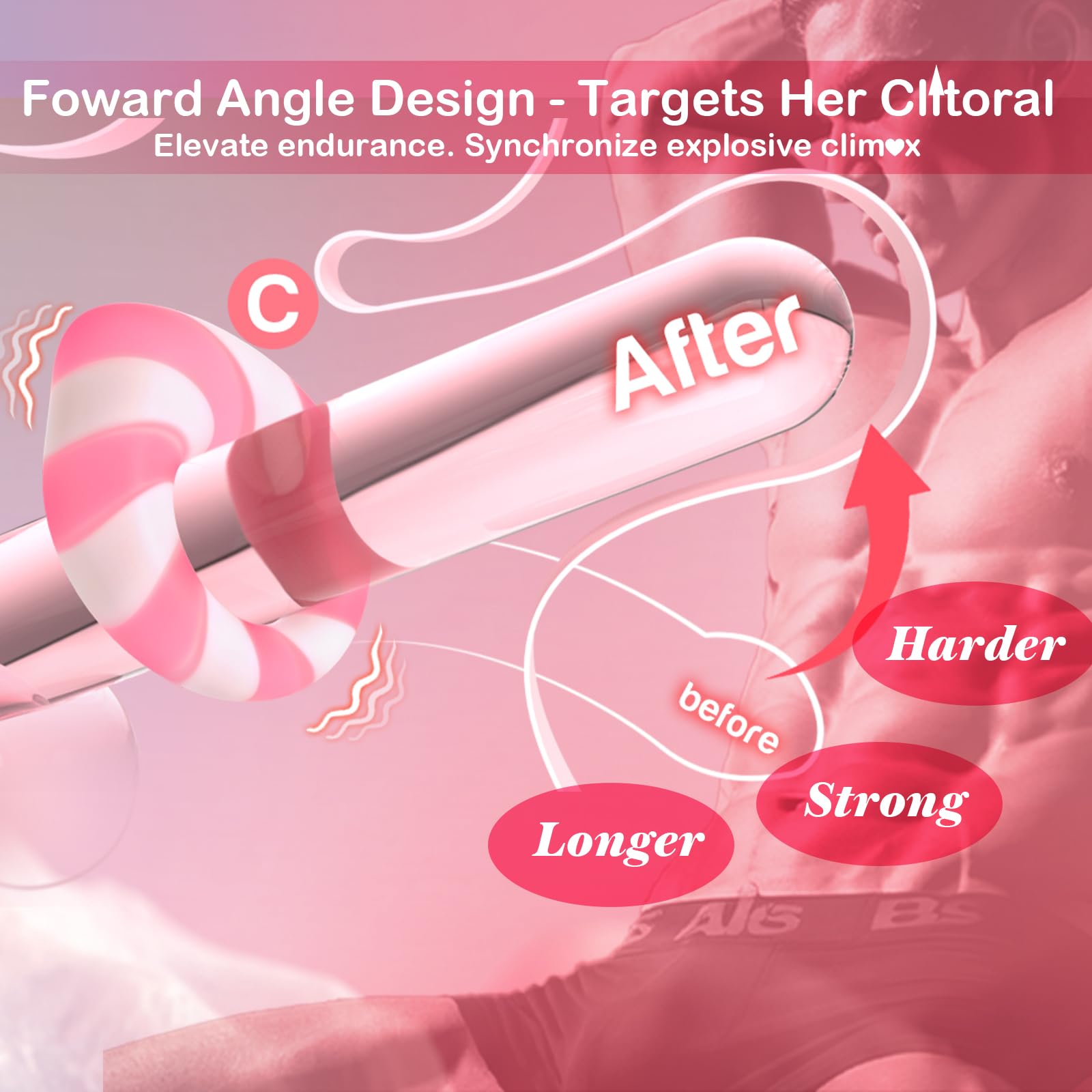 Silicone Soft Clitoral Stimulator APP Controlled Vibrating Cock Rings Vibrator For Adult - 图片 4