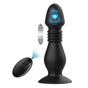 10 Vibrator Thrusting RC Telescopic Anal Butt plug  with Suction Cup For Adult