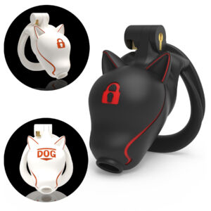 Dog Head Chastity Cage Adult Sex Toy with Lock Nylon Rubber Chastity Cage For Adult