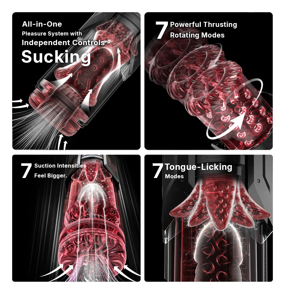 7 Sucking Thrusting Rotating App Controlled Waterproof Telescopic Automatic Male Stroker For Adult - Image 3