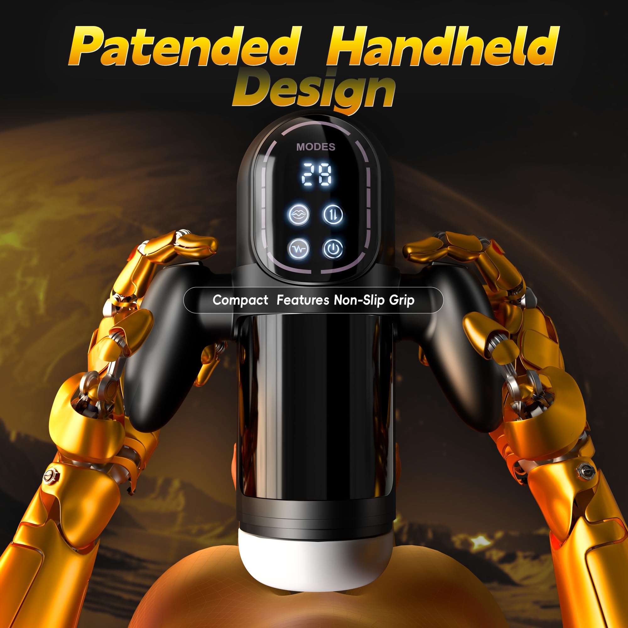 3D Realistic Textured Sucking 9Vibrating 6Thrusting Automatic Masturbator Penis Pump Sex Toy - 图片 3
